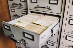 Open filing cabinet